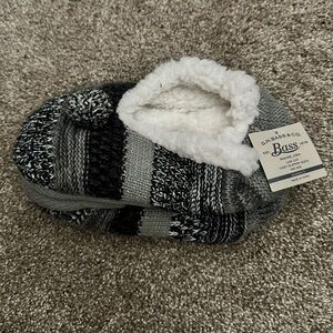 Bass Black and Gray Striped Women’s Slippers